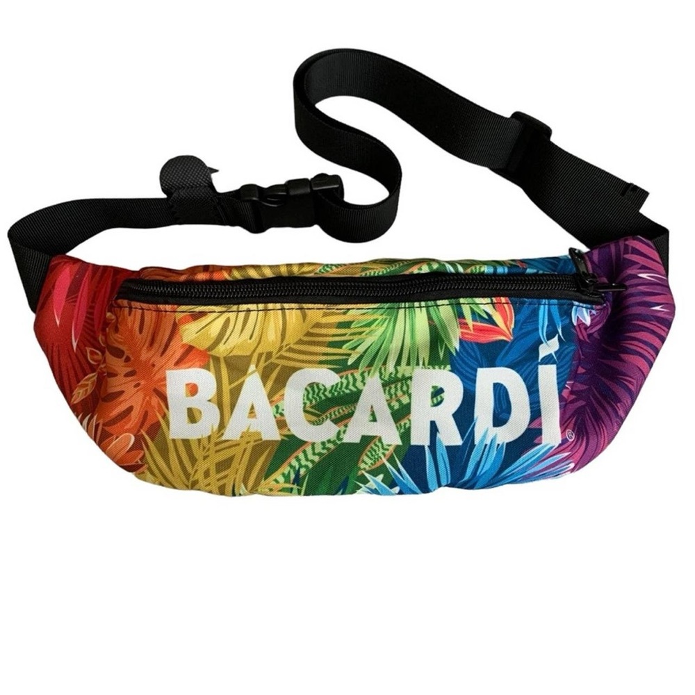 NEW Barcardi Rainbow Tropical Palm Belt Bag